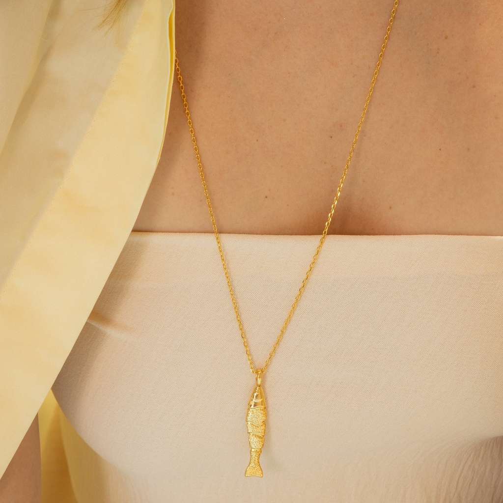 [1453] Collar Pez Sardina + Aretes