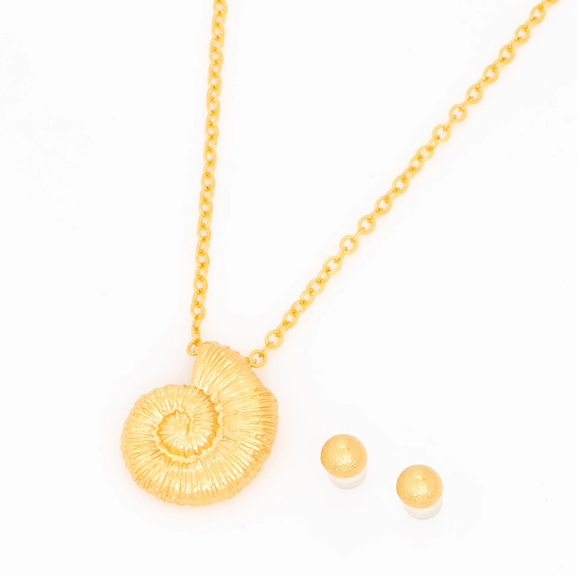 [1464] Collar Caracol + Aretes