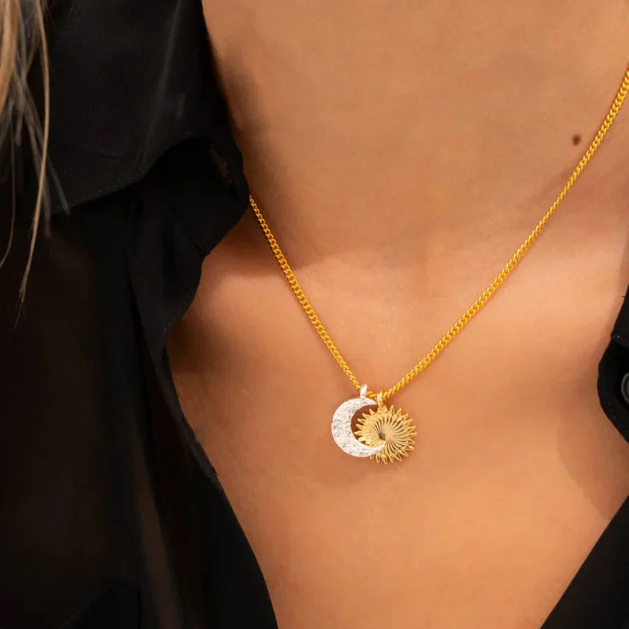 [321177] Collar Sol y Luna + Aretes