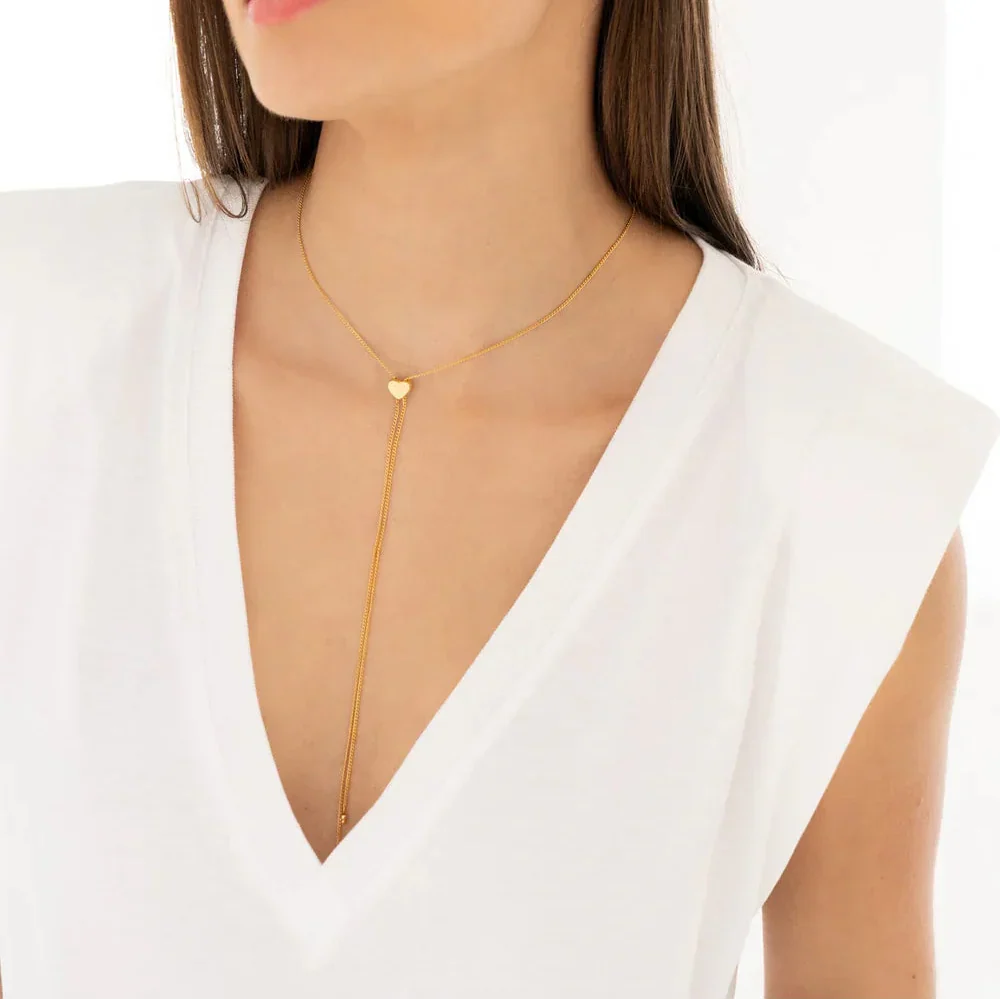 [321221] Set Collar Corbatín + Aretes Corazón