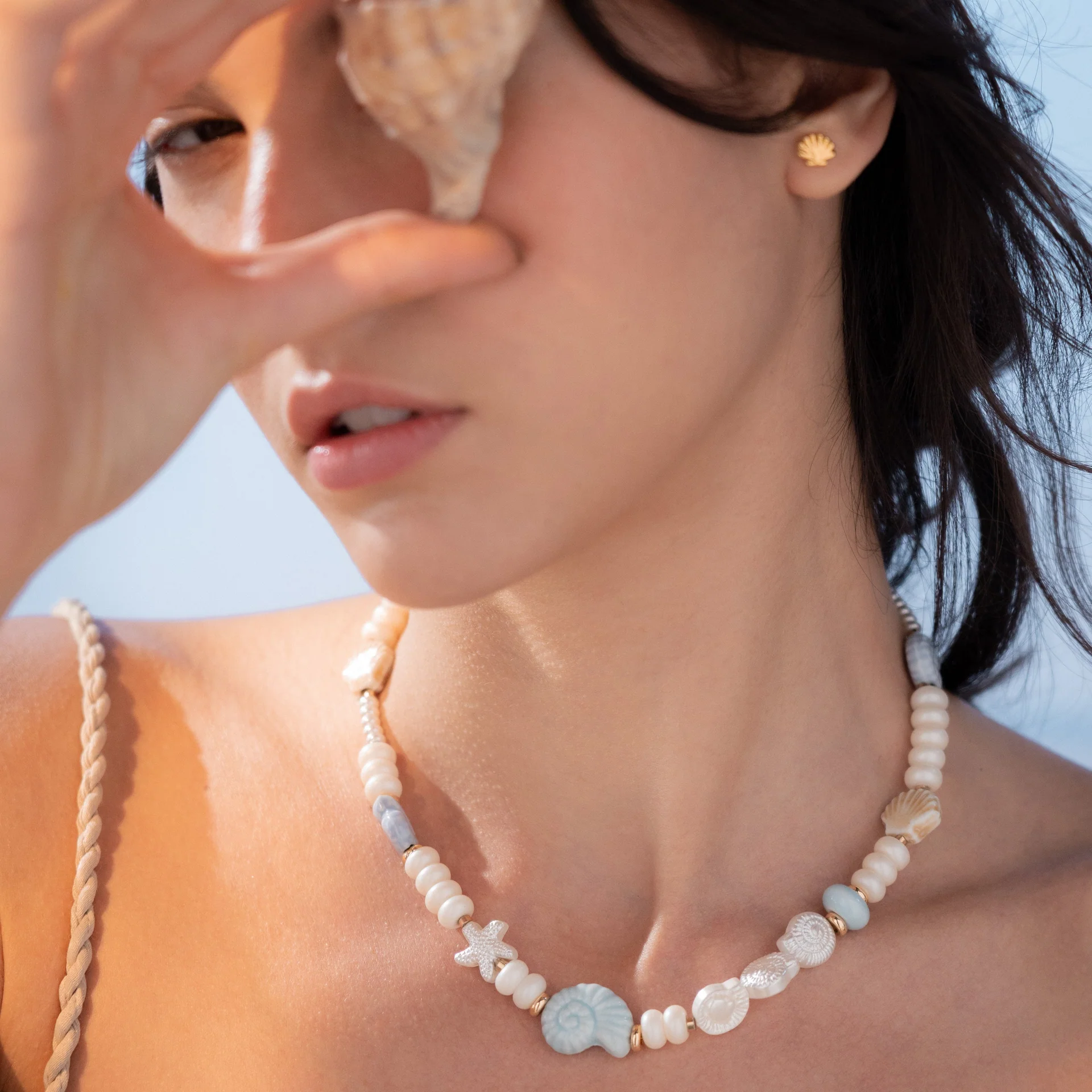 Collar Caracoles + Aretes