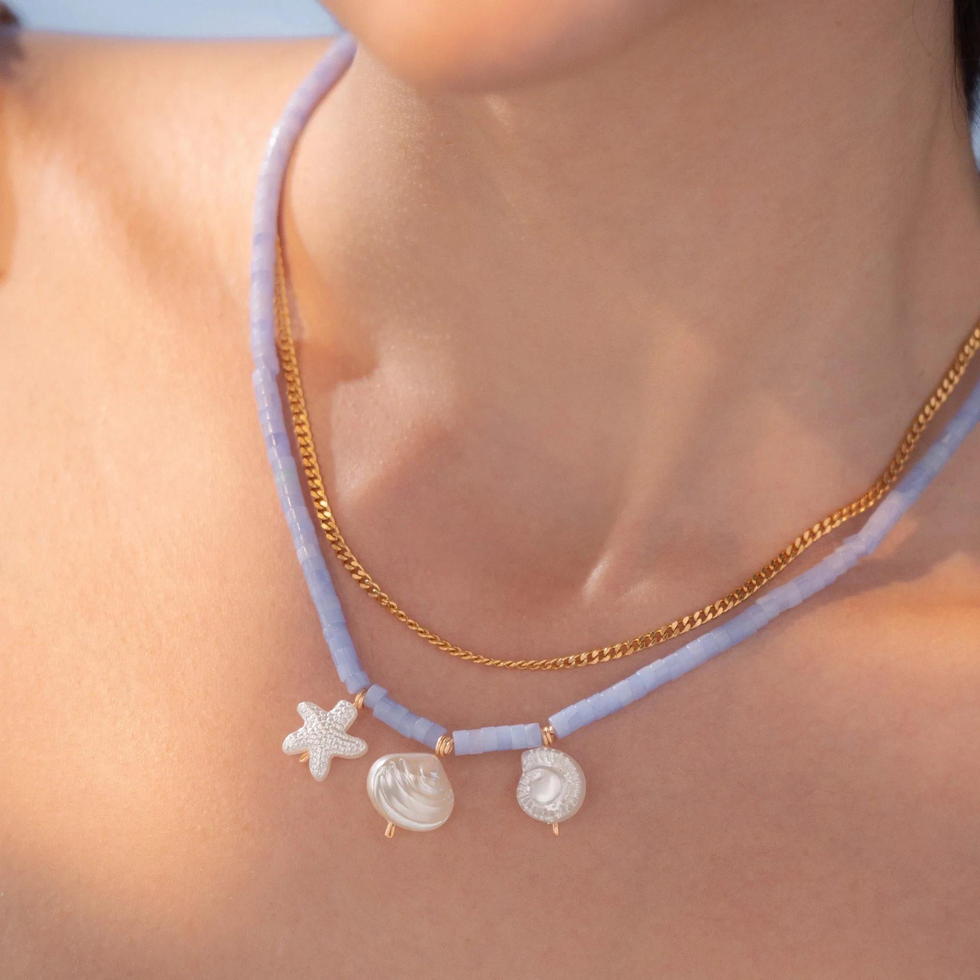 [321412] Collar 2 en 1 Mar + Aretes