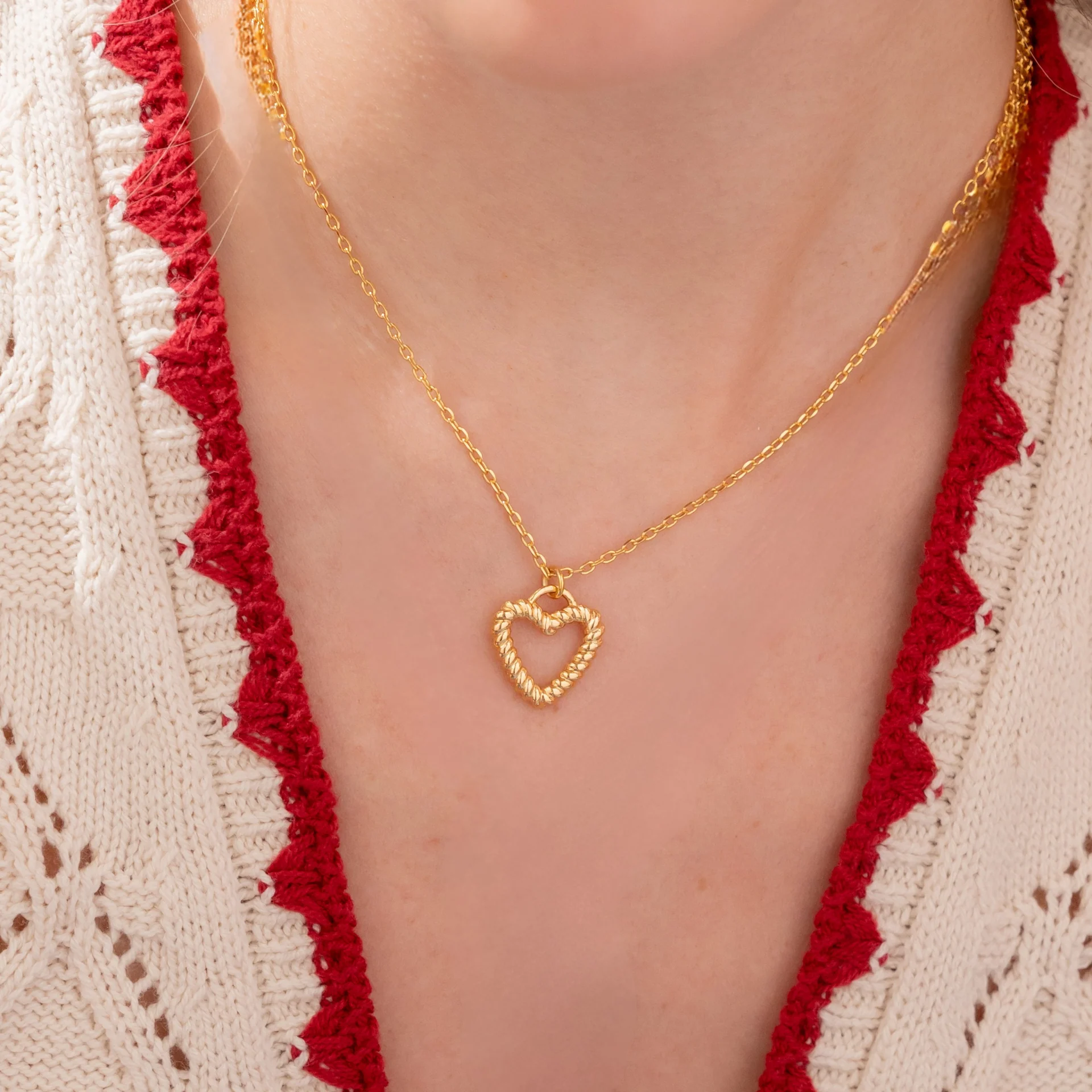 [321452] Collar Corazón Entorchado + Aretes