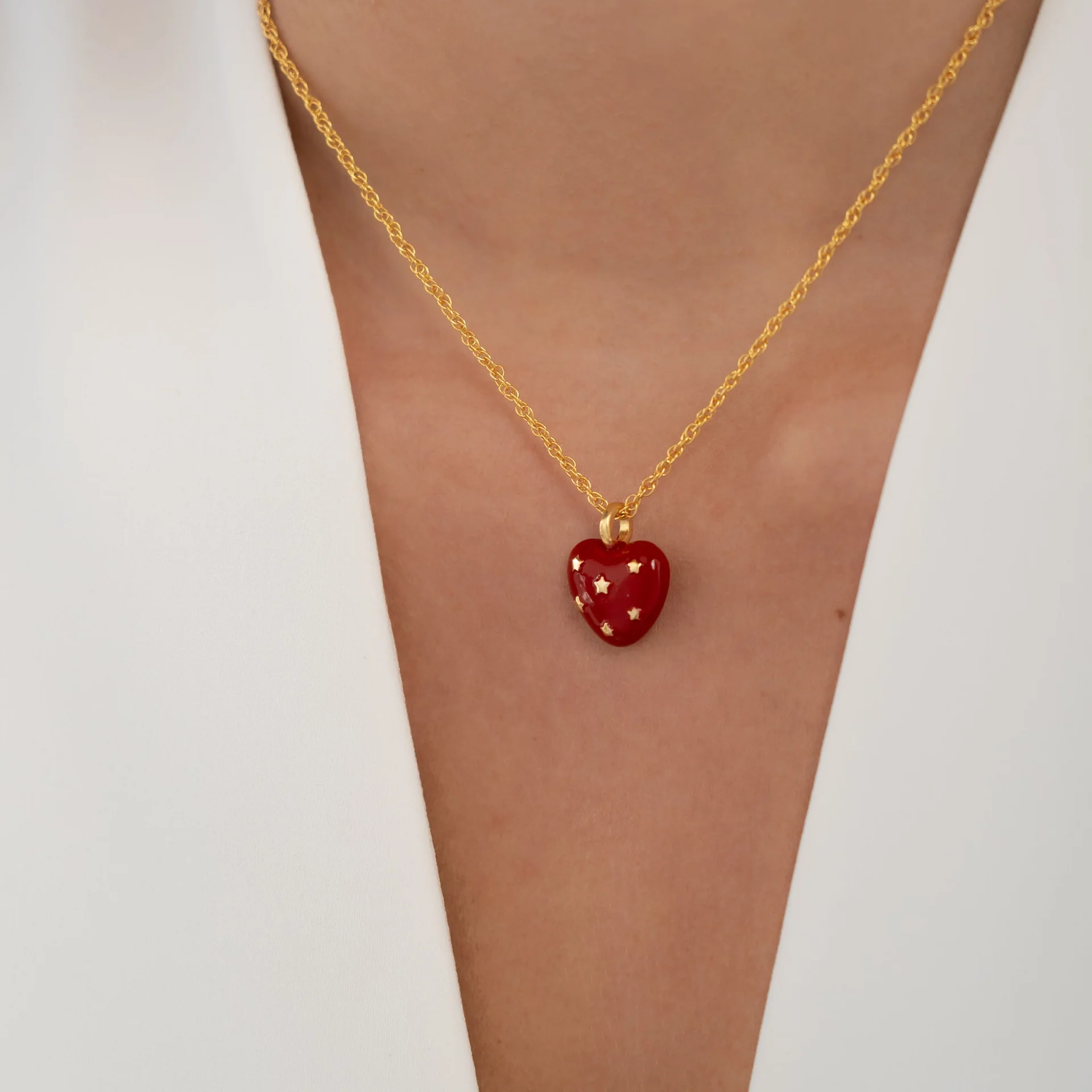 Collar dije Corazón Rojo