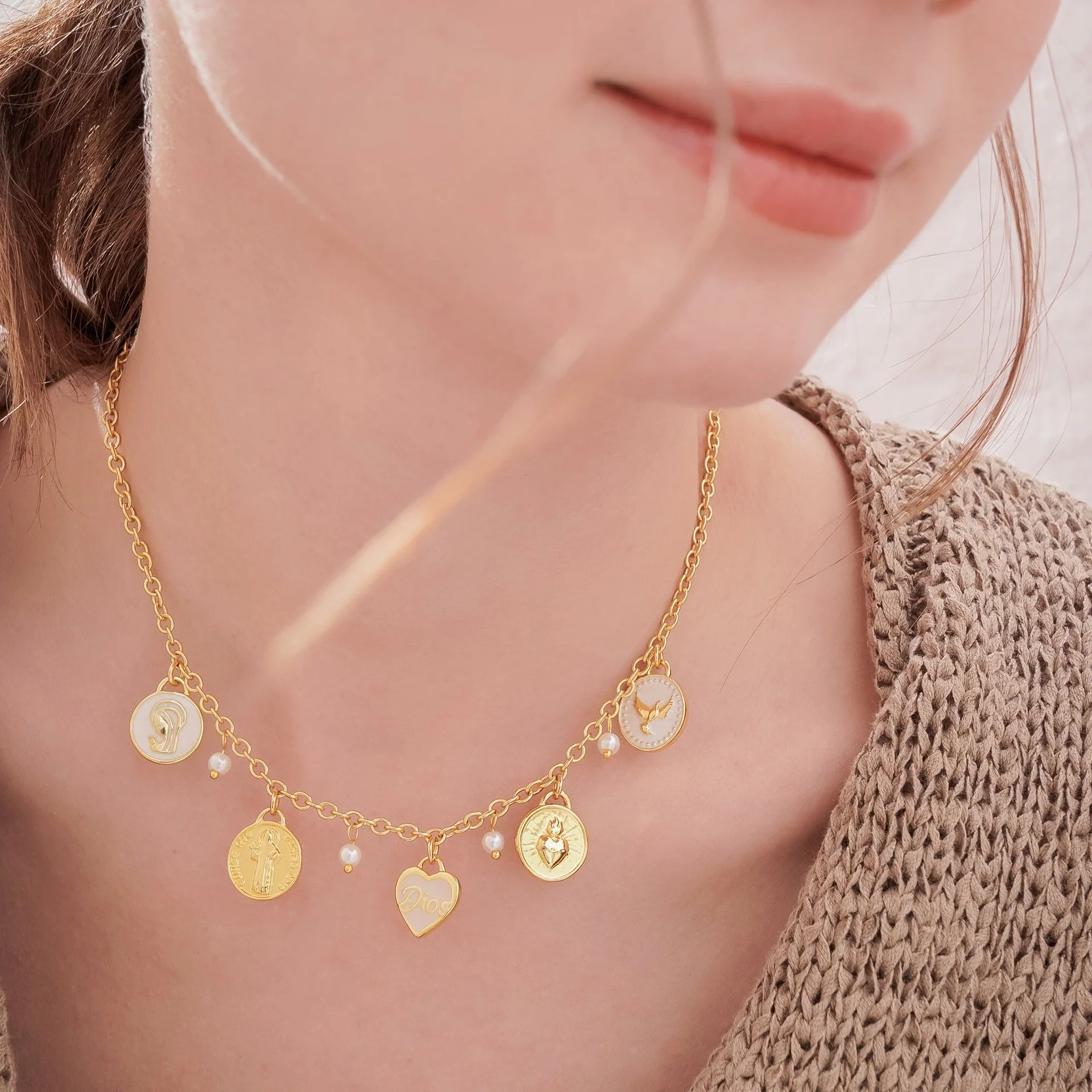 [321532] Collar Multicharms Religioso