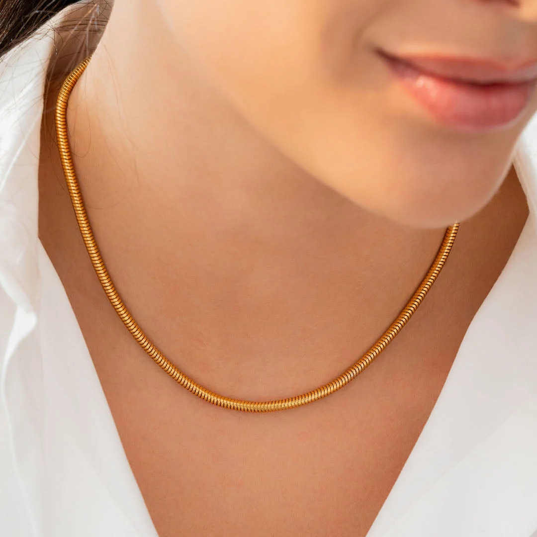 [321545] Collar Cadena Snake Oro