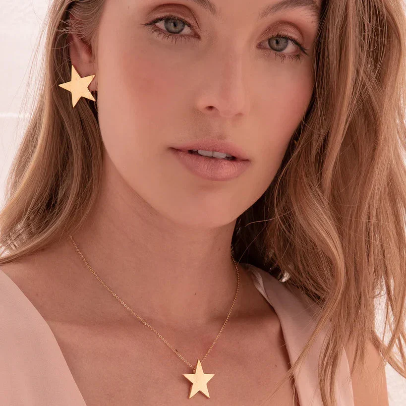 Set Cadena + Aretes Estrella