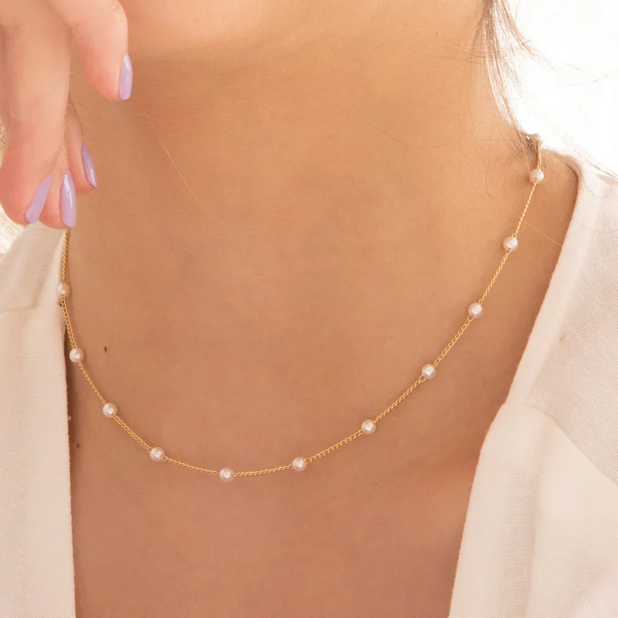 [3294] Choker Perlas