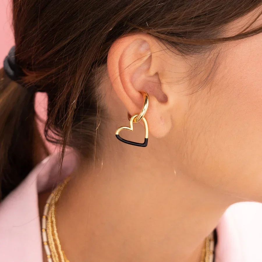 [1163] Earcuff Dije Corazon Negro