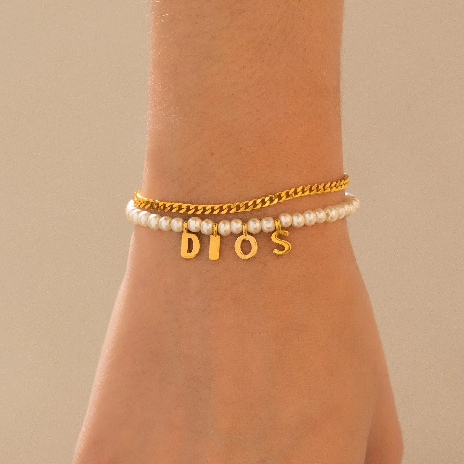 [12391] Pulsera Perla Dios