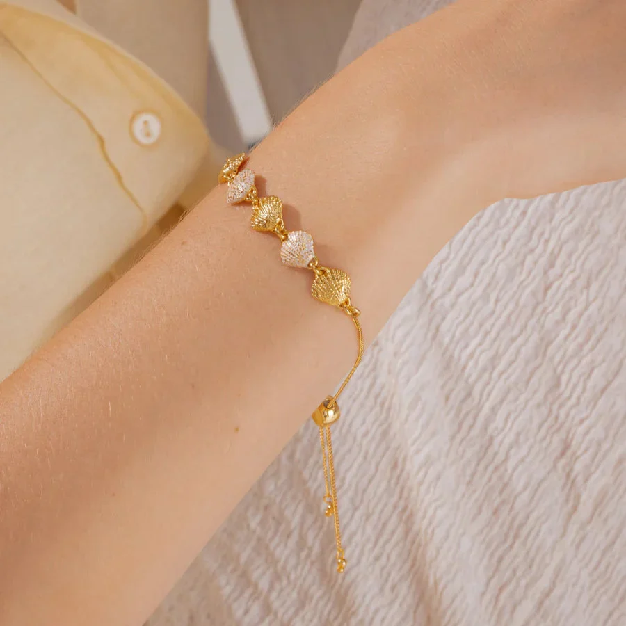 Pulsera Mini Conchas + Aretes
