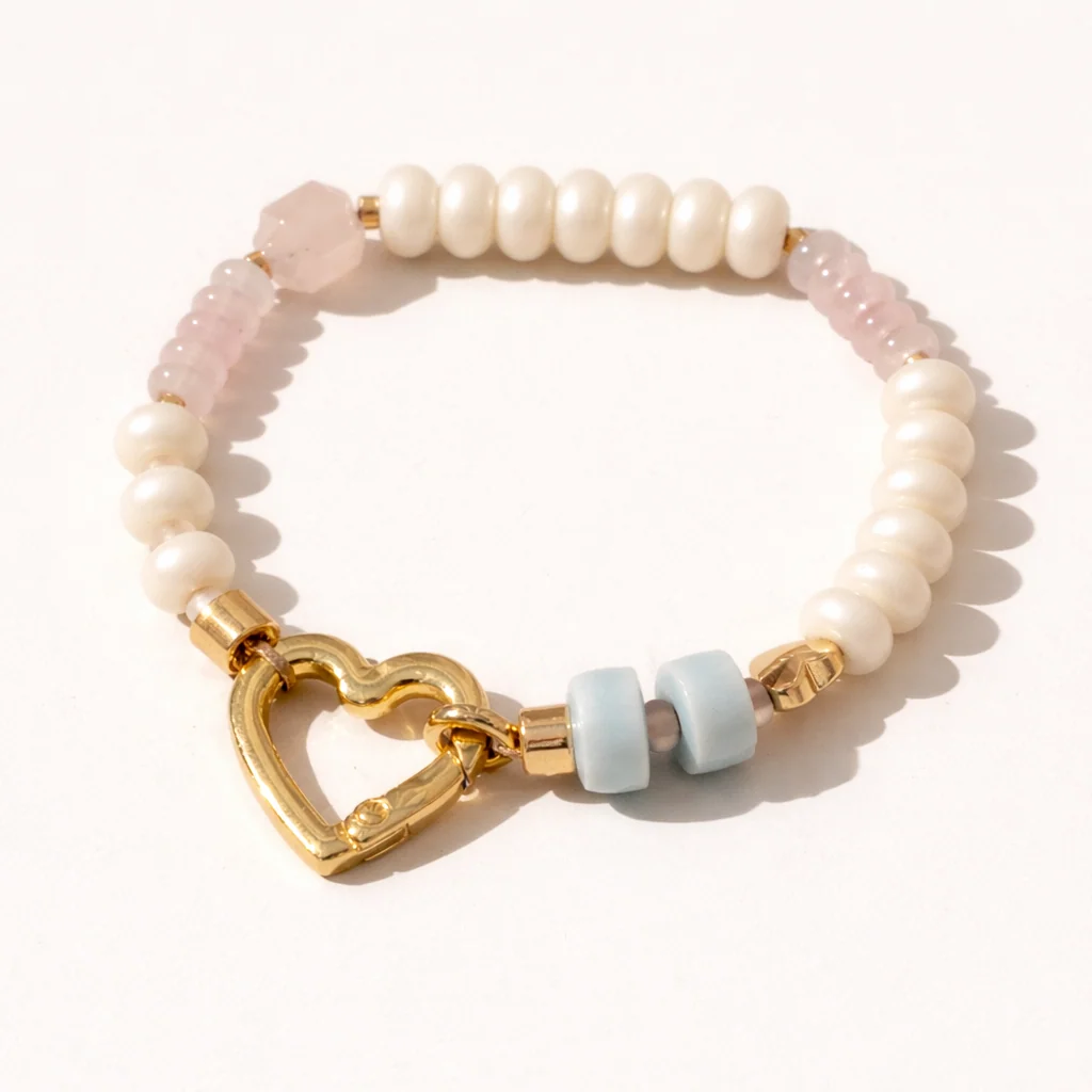 [90005] Pulsera Pastel Broche Corazón