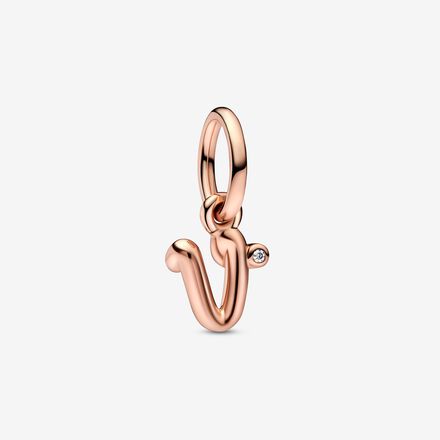 Letter V Script Alphabet Dangle