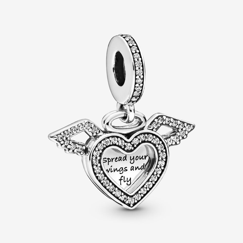Heart & Angel Wings Dangle