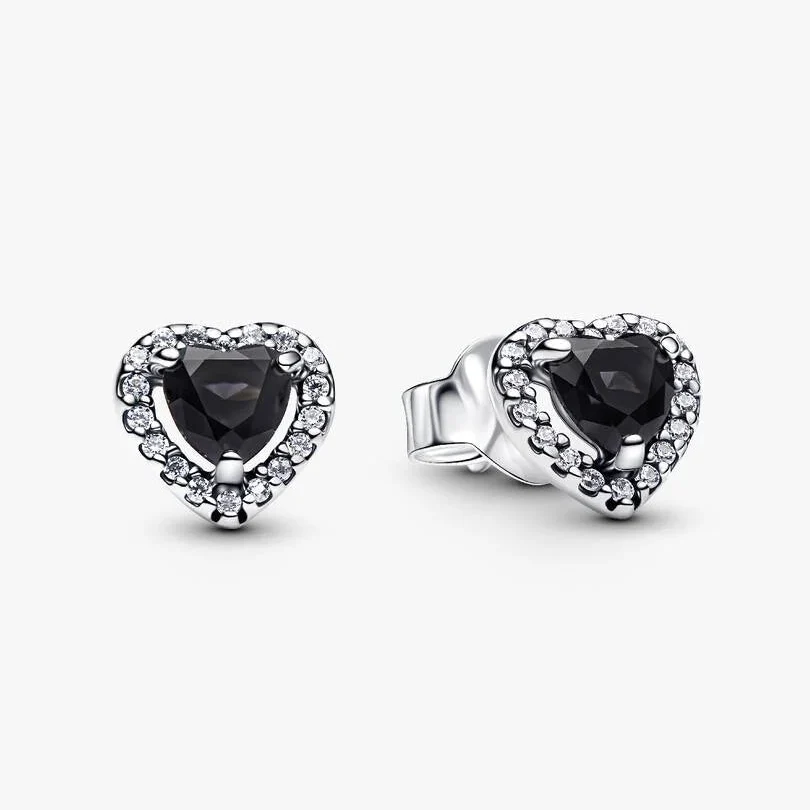Elevated Black Heart Stud