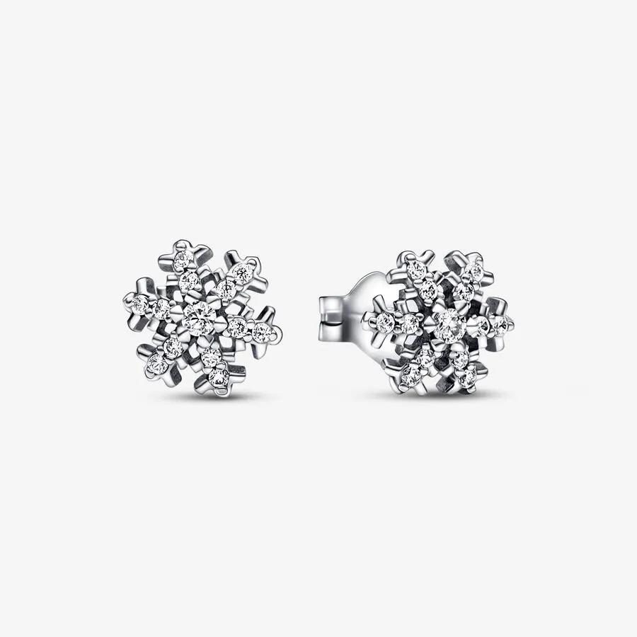 [611] New Sparkling Snowflake Stud
