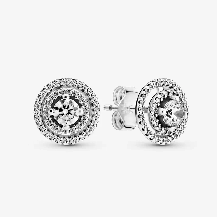 [629] Sparkling Double Halo Stud