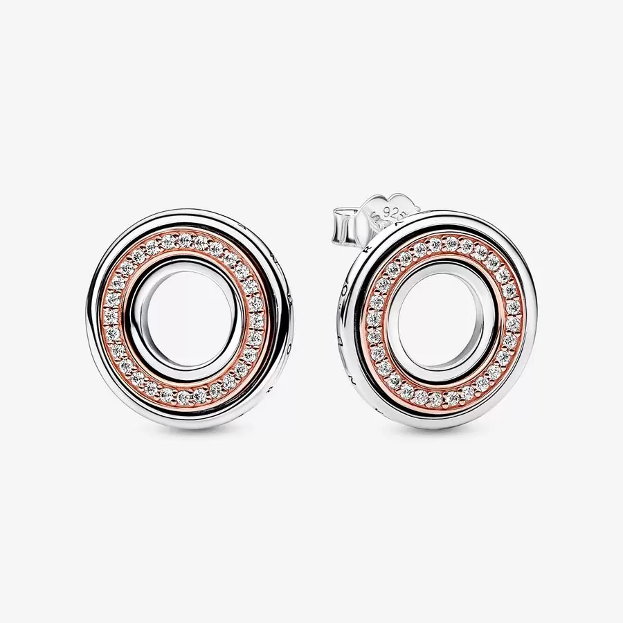 [653] Two tone Logo & Pavé Stud