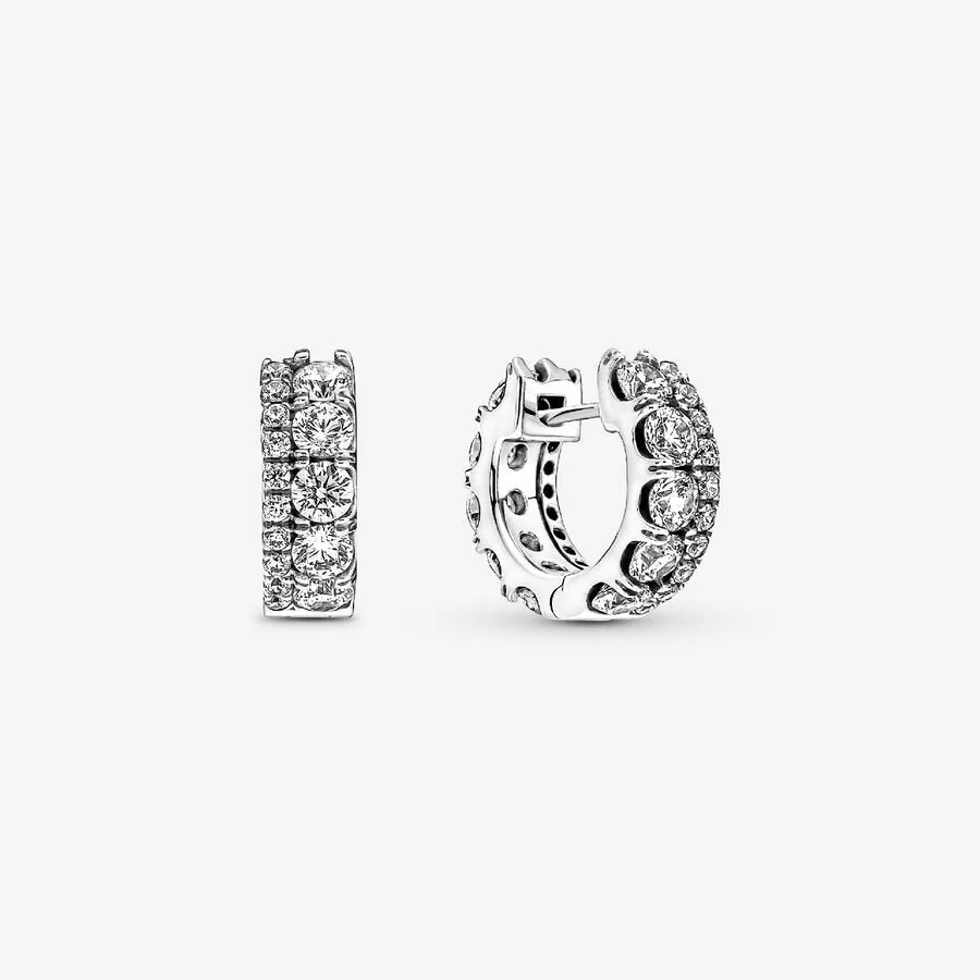 [7286] Double Band Pavé Hoop