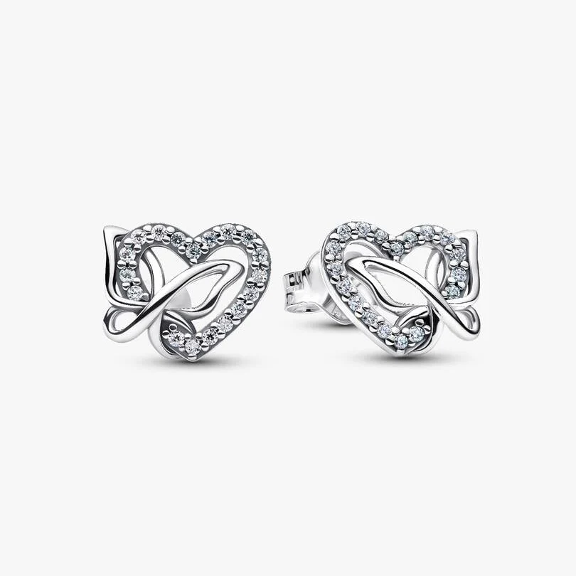 Entwined Heart & Butterfly Stud