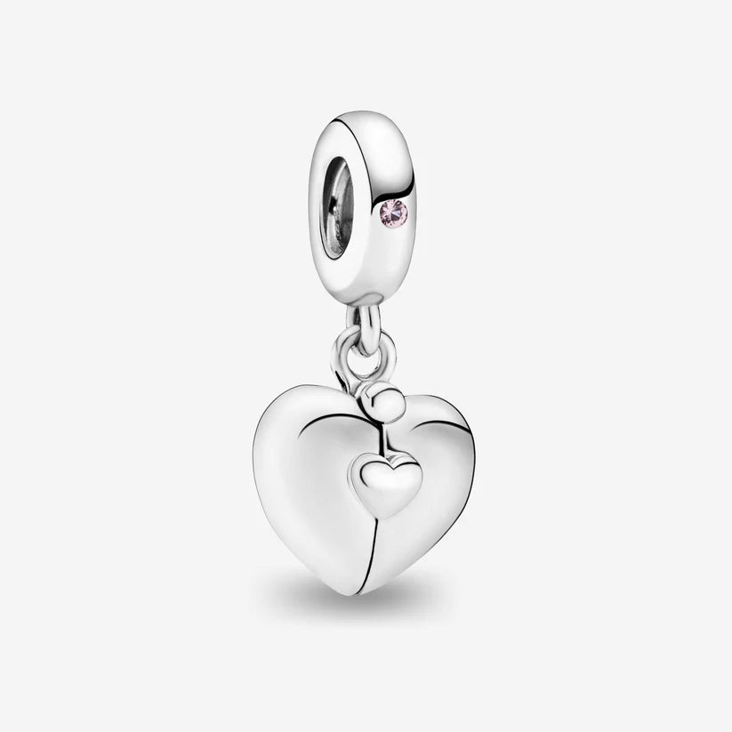 [687] Family Locket Dangle Pink Crystal