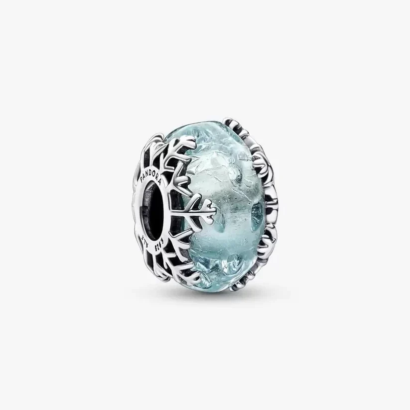 [893] Winter Blue Snowflake Murano