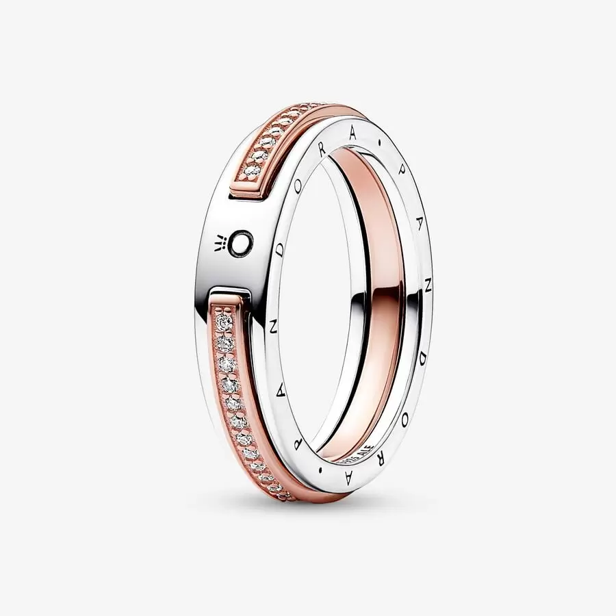 [10442] Two tone Logo & Pavé