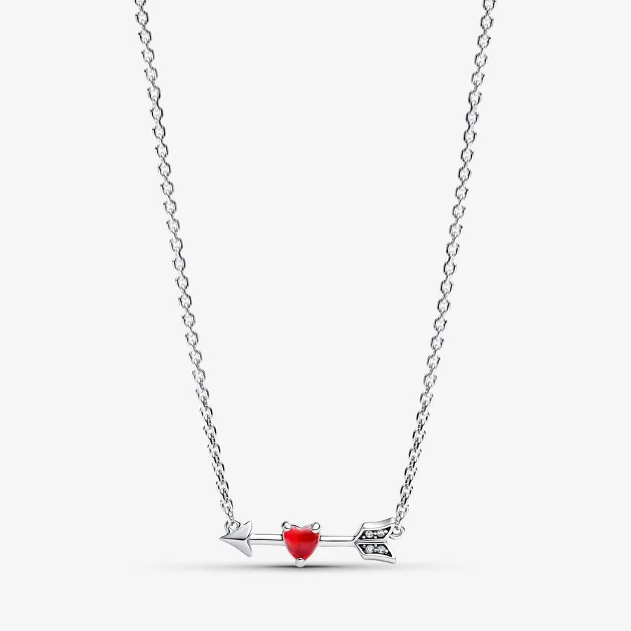Arrow & Murano Glass Heart Necklace