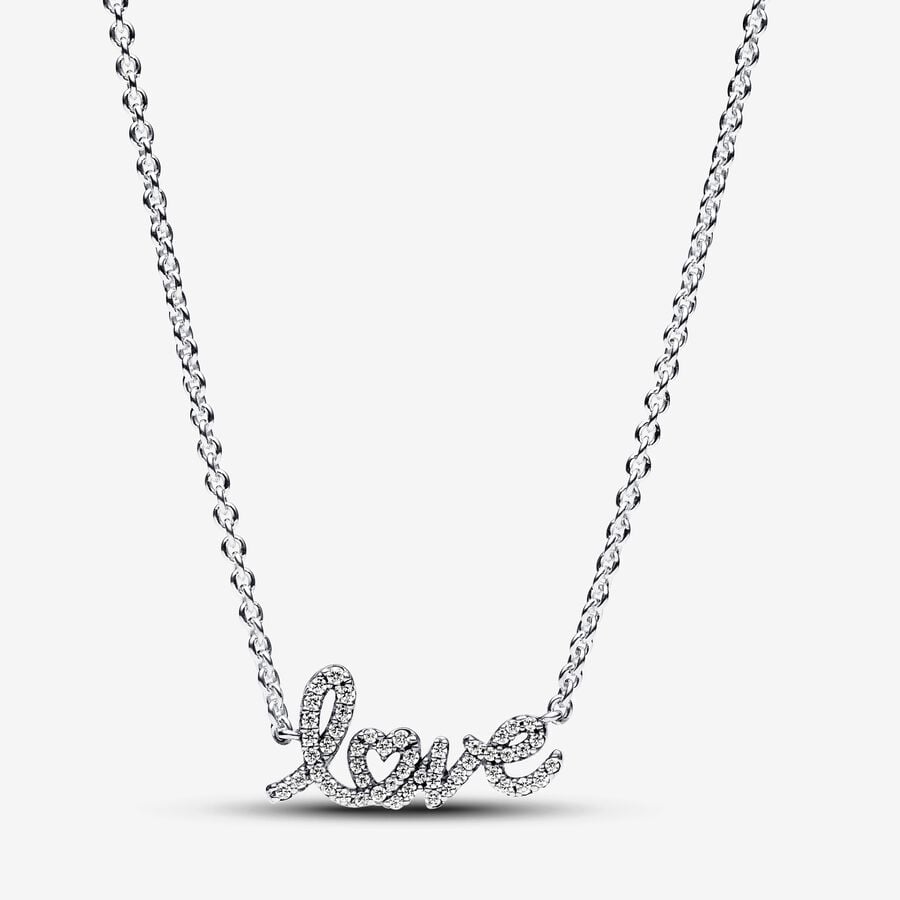 [7288] Sparkling Handwritten Love Collier