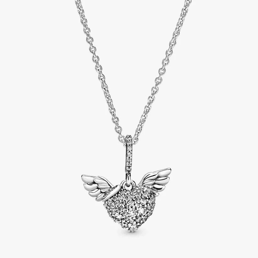 [967] Pave Heart and Angel Wings