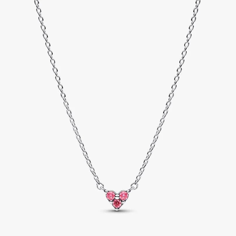 [99006] Triple Stone Pink Heart Collier