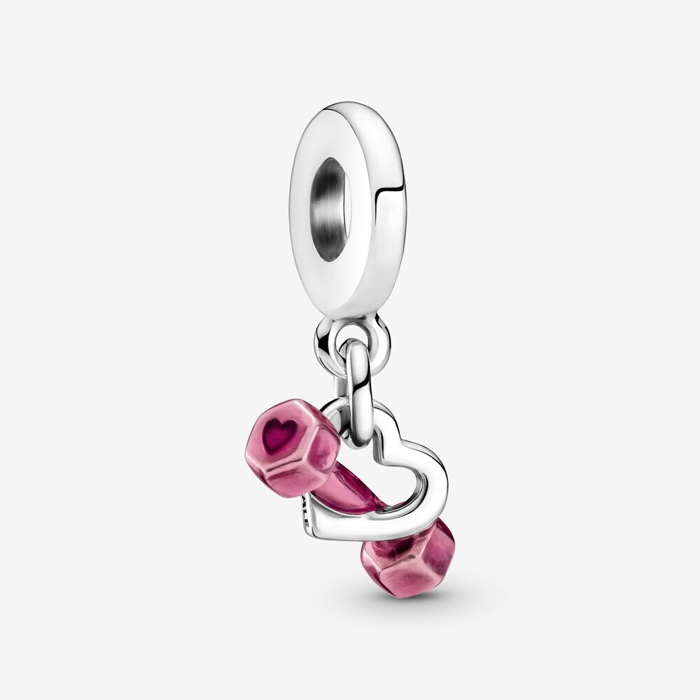 [1309] Dumbbell & Heart Dangle