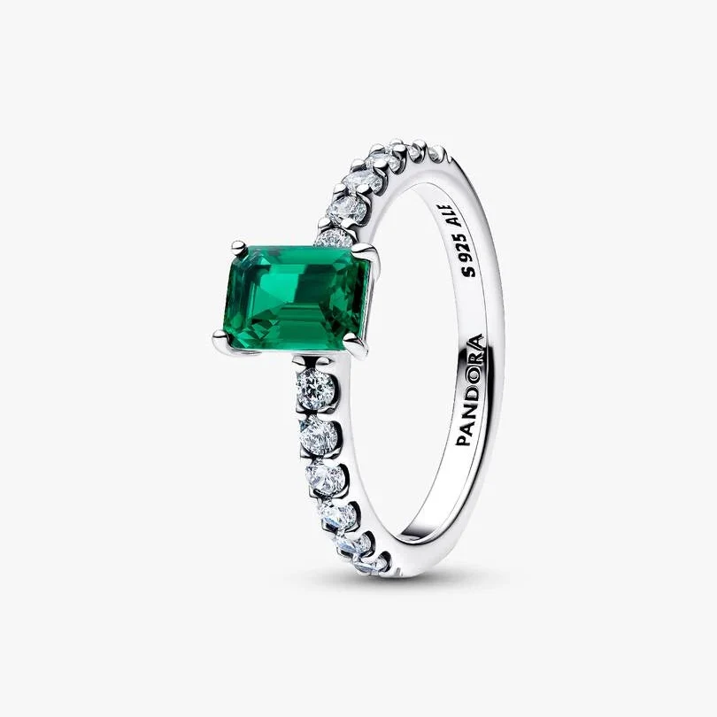 Rectangular Sparkling Green Halo 50