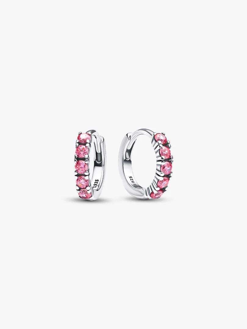 [11836] Sparkling Pink Huggie Hoop
