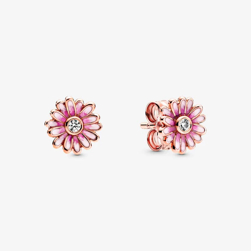 [2147] Pink Daisy Flower Stud