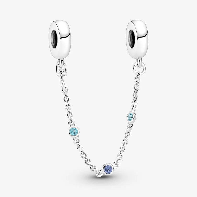 [2266] Triple Blue Stone Safety Chain