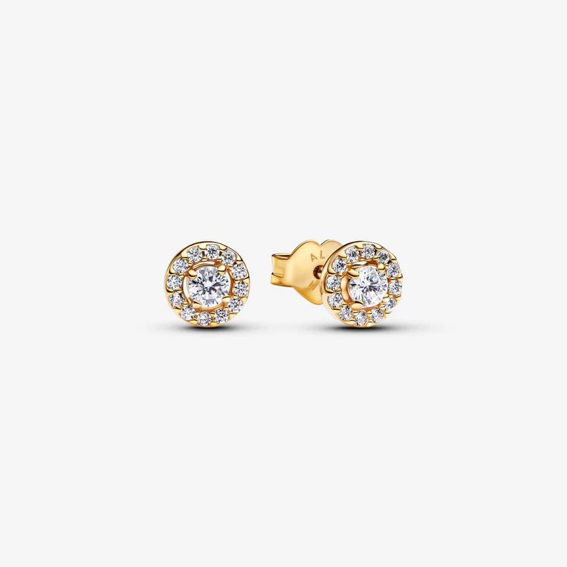 Round Pavé Halo Stud