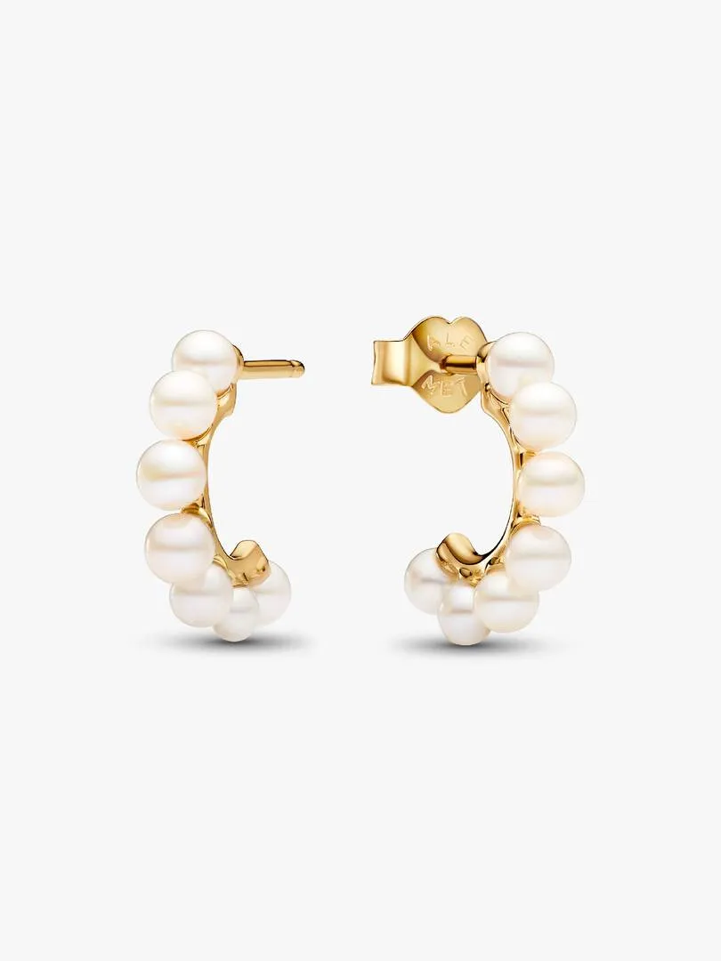 Cultured Pearls Open Hoop Shine