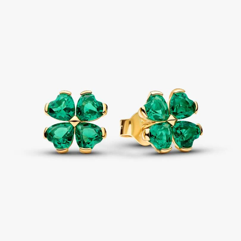 Green Lucky Clover Stud