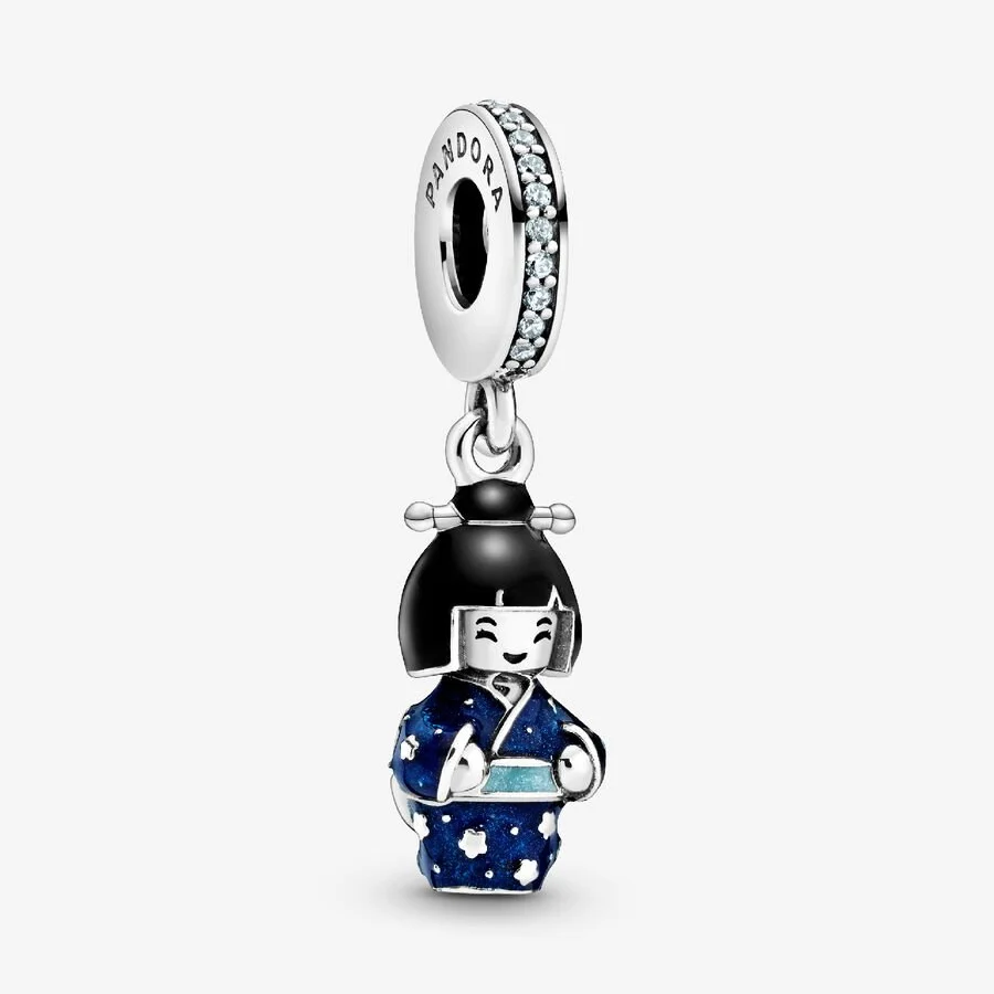 Japanese Doll in Blue Kimono