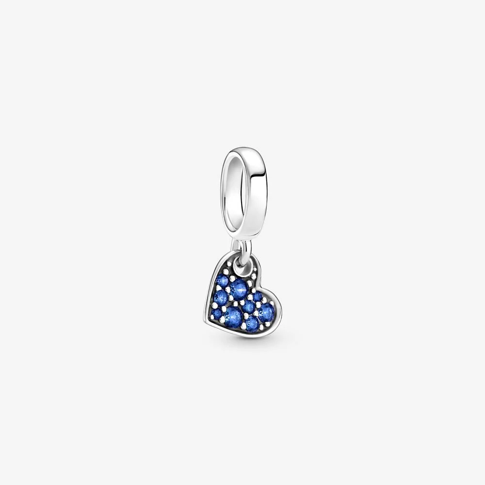 [1326] Stellar Blue Pavé Tilted Heart