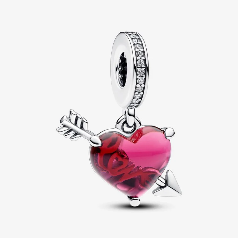 [887] Red Heart & Arrow Murano