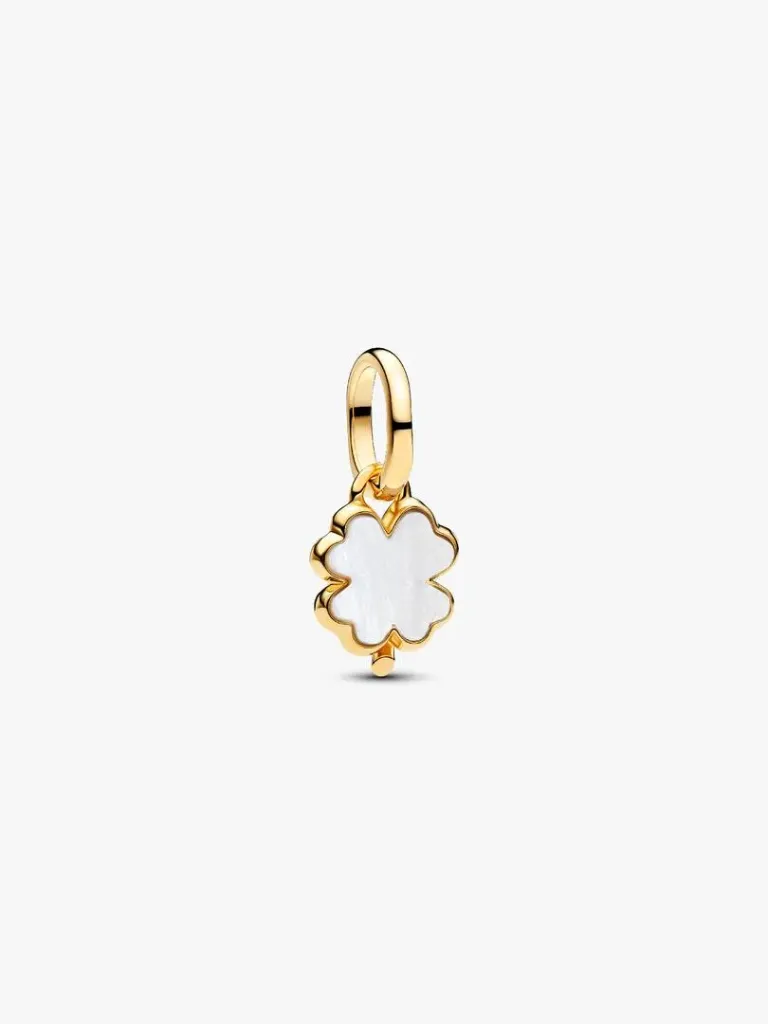 [99128] White Lucky Clover Dangle