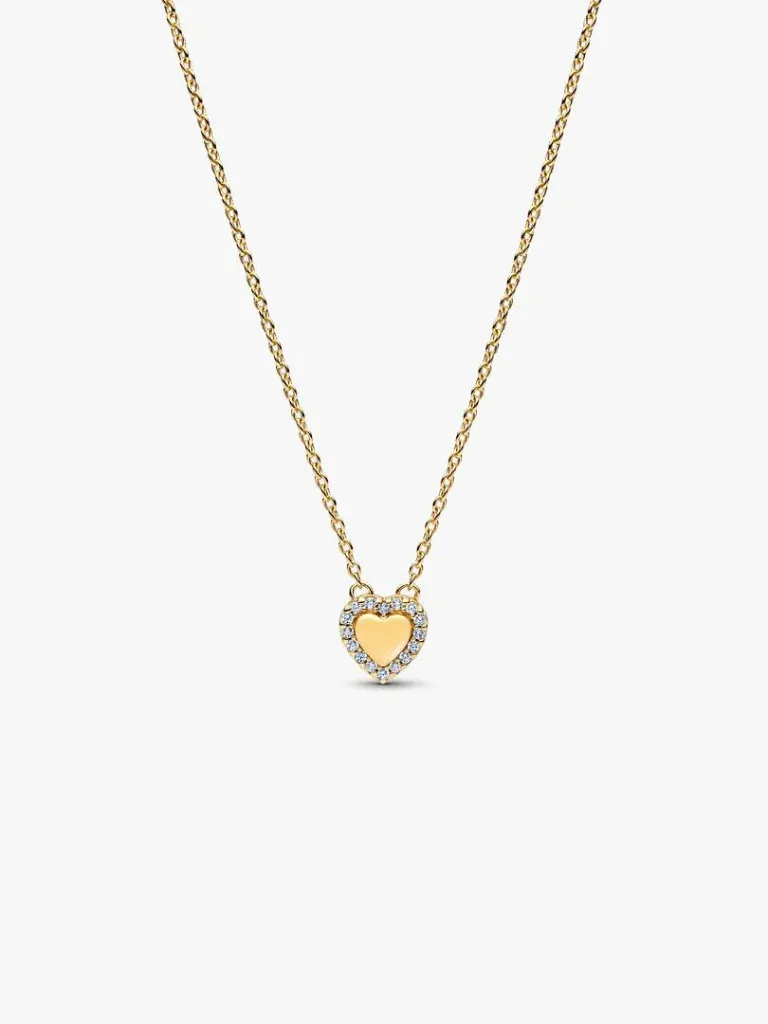 [99137] Engravable Heart Halo Collier