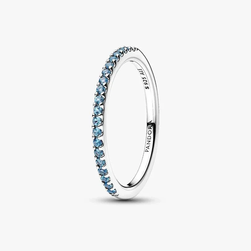 Sparkling Aquamarine Half-Eternity 50