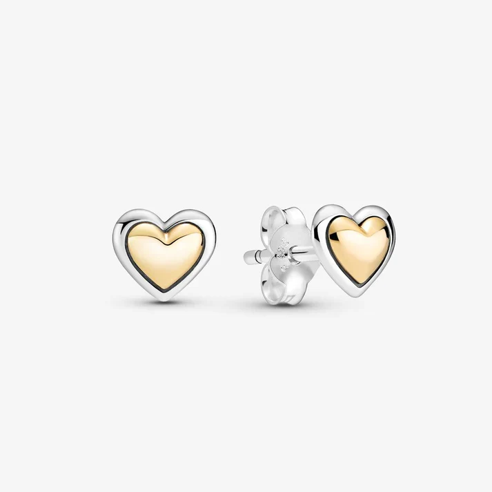 [587] Domed Golden Heart Stud