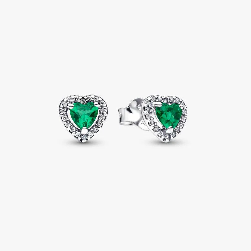 Elevated Green Heart Stud