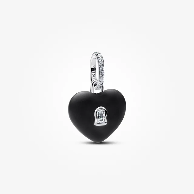 Matte Black Ceramic Heart Padlock